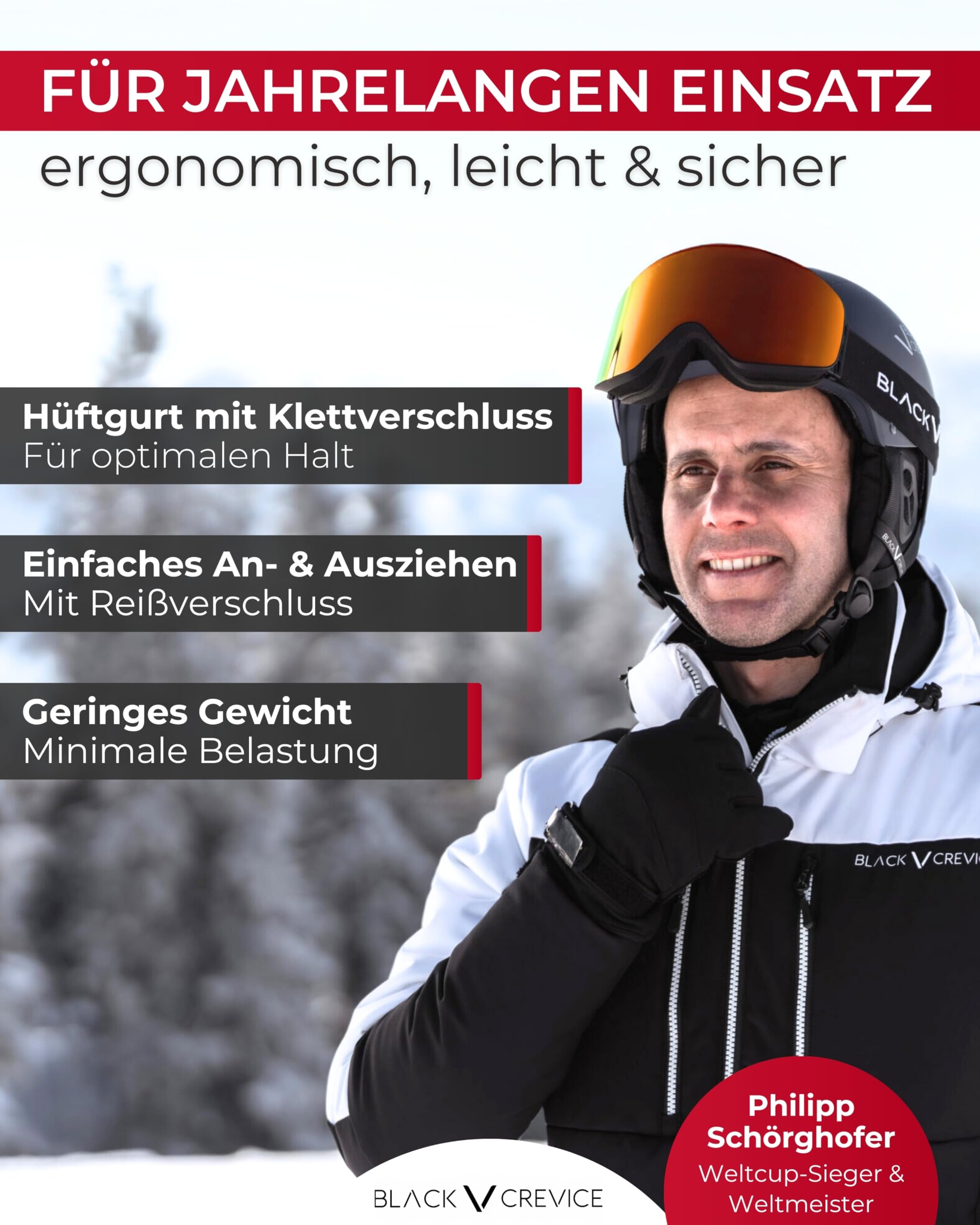 BLACK CREVICE Rückenprotektoren Weste für Kinder, Jugendliche & Erwachsene I Atmungsaktive Weste mit Anti-Shock-Schaum I Verstellbarer Hüftgurt für optimalen Sitz I Versch. Größen