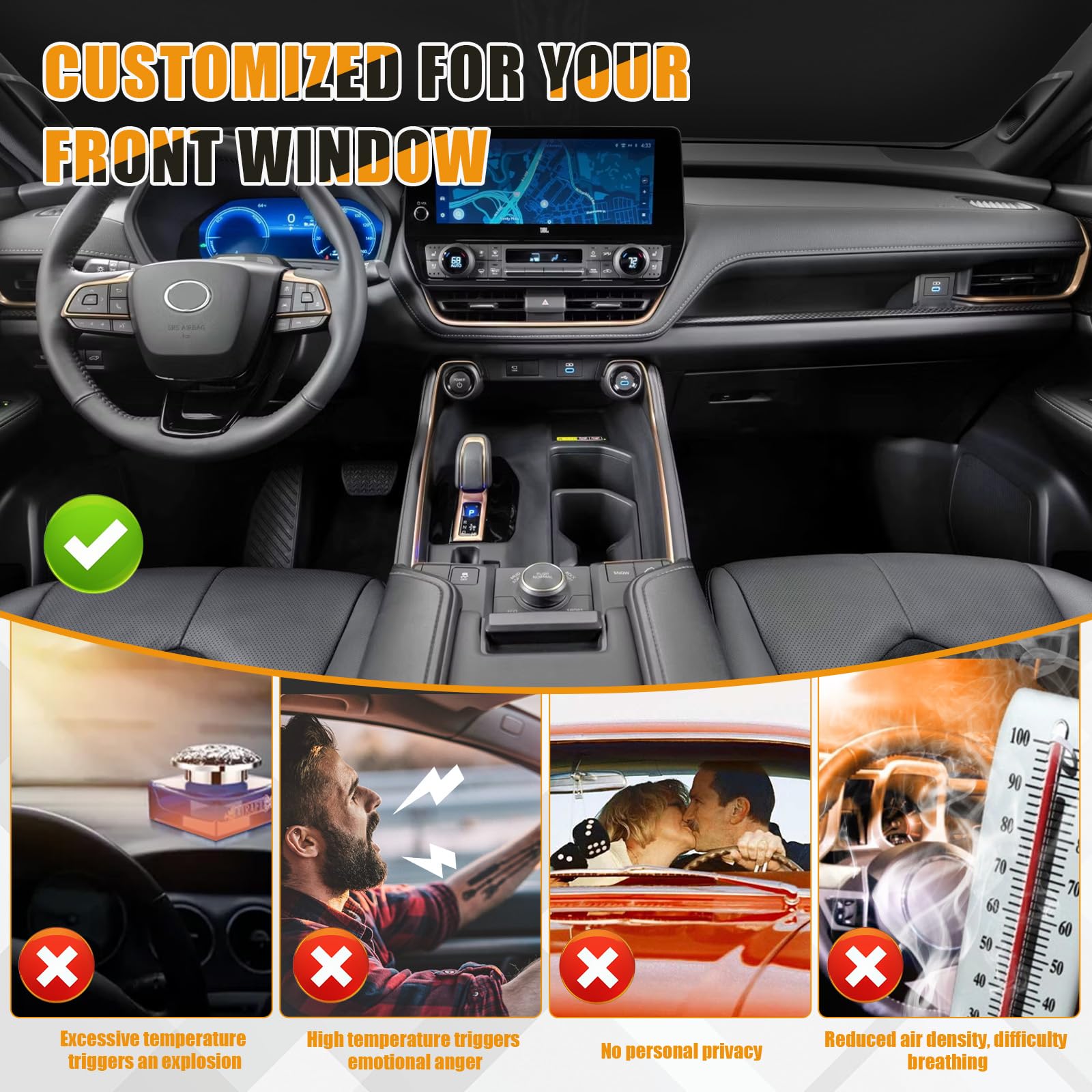 Copertura parasole per parabrezza compatibile con Jeep Cherokee XJ 1984-2001, parasole per finestrini anteriori dell'auto, pick-up camion, protezione parasole pieghevole su misura