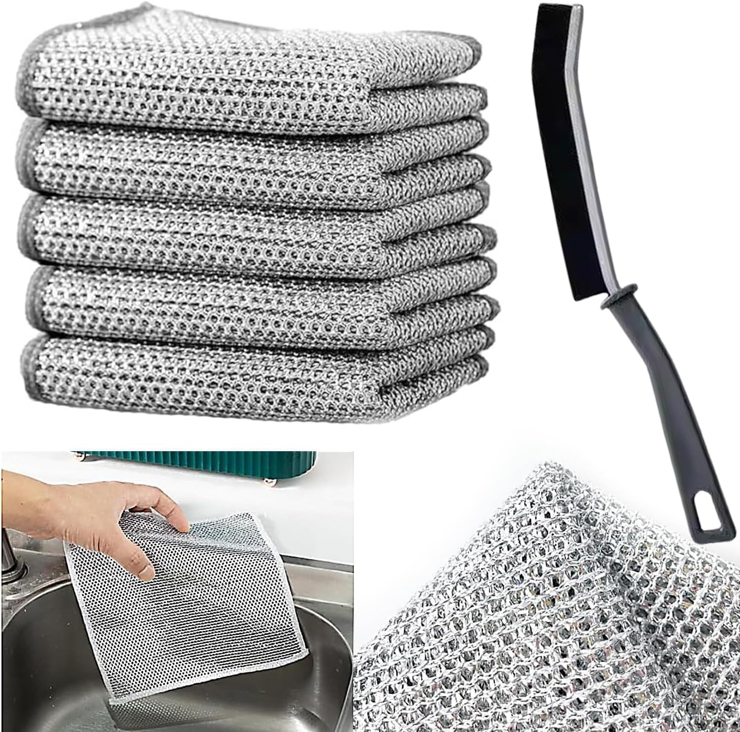 See full amazon price history chart for MORTON DAVIES 3 Pack Non-Scratch Wire Dishcloth & Gaps Cleaning Brush, Multipurpose Wire Dishwashing Rags for Wet and Dry, Reusable, Wire Cleaning Cloth for Kitchen, Sinks, Pots, Pans MORTON DAVIES 3 Pack Non-Scratch Wire Dishcloth & Gaps Cleaning Brush, Multipurpose Wire Dishwashing Rags for Wet and Dry, Reusable, Wire Cleaning Cloth for Kitchen, Sinks, Pots, Pans (B0CX9D6R3L) Amazon Price History, Amazon Price Tracker