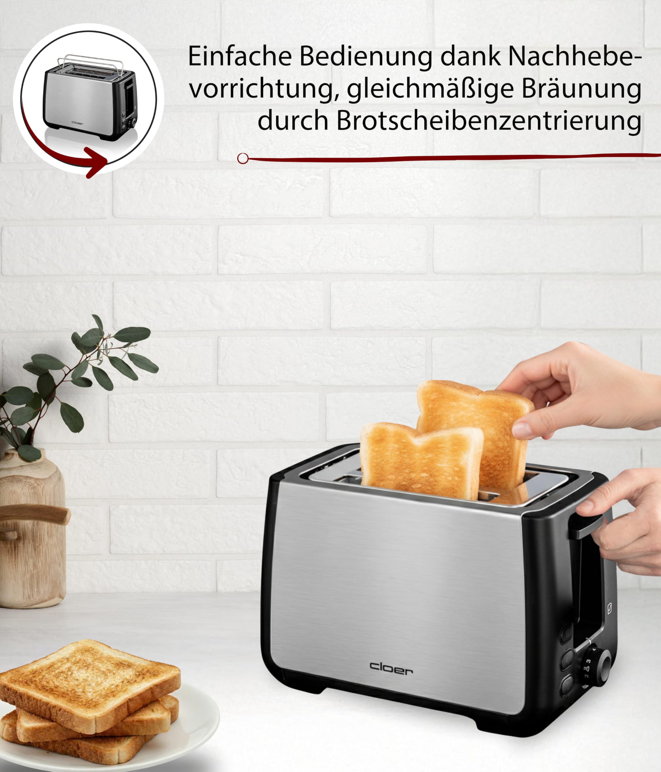 Cloer 3569 Toaster für 2 XXL-Toastscheiben – Bild 3
