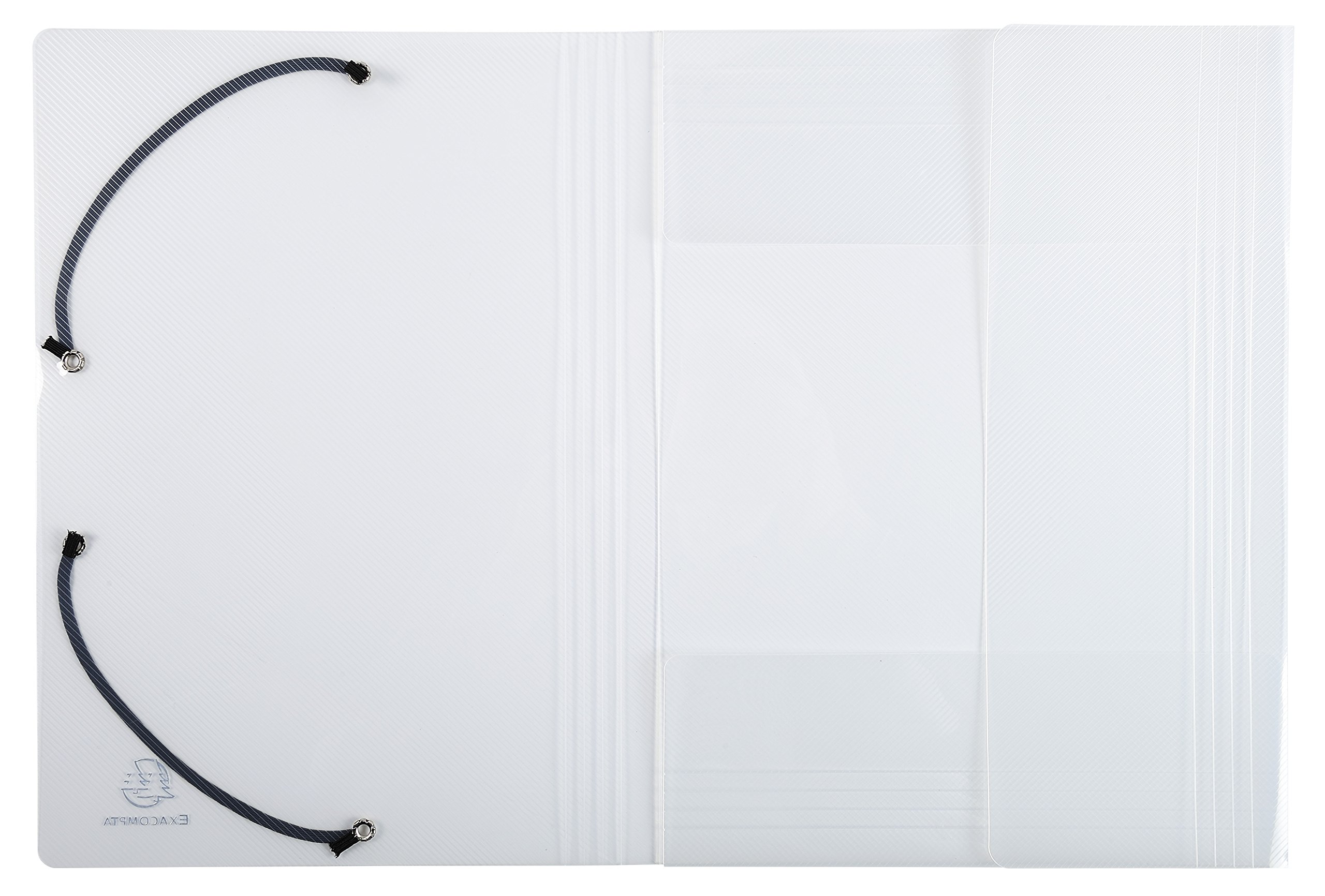 Exacompta - Rif. 56742E - Confezione da 25 cartelle con elastico Kreacover - tasca a 3 scomparti - in polipropilene opaco - dimensioni 24 x 32 cm per documenti formato A4 - colore bianco