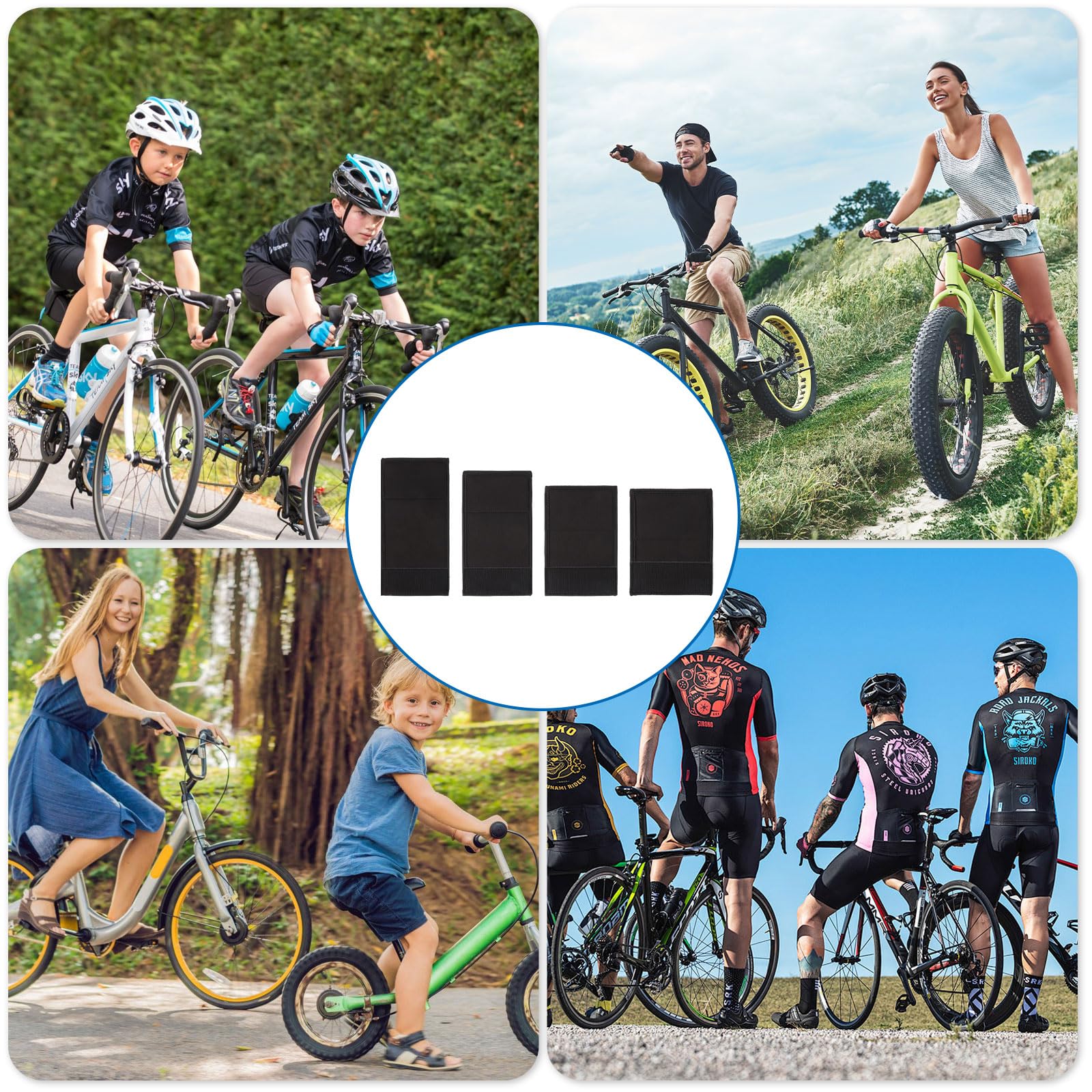 S/M/L/XL Fahrrad Rahmenschutz Set, 4 Stück Fahrrad Rahmenschutz Neopren Klett, Carbon Rahmen Schutz Fahrradträger Zubehör, Fahrrad Transportschutz Zubehör, Neopren Schutzhülle Rahmen für MTB Rennrad