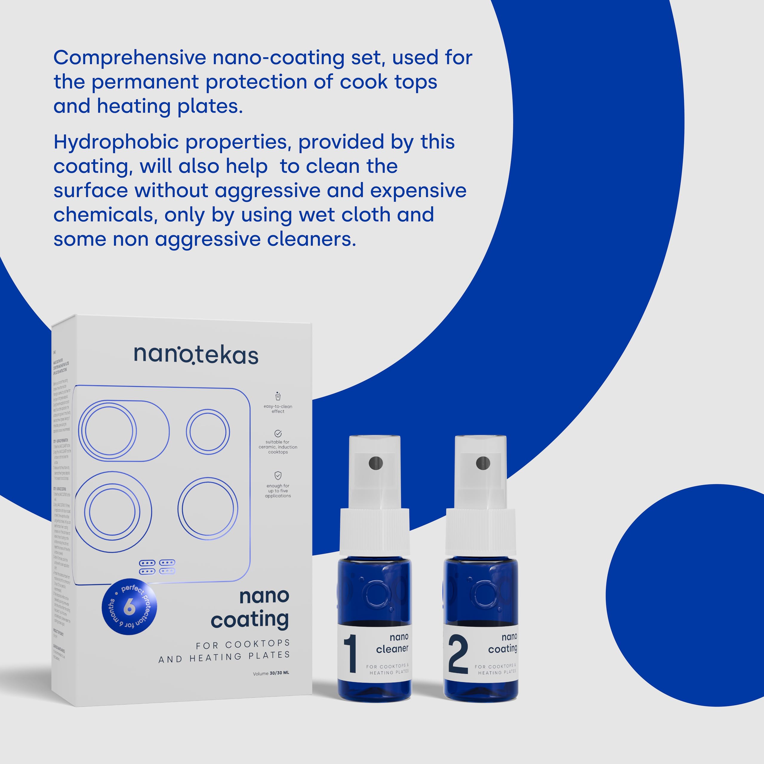 Ceramic Coating Kit for Cook Tops & Heating Plates- Life Proof Surface Protection for Glass & Stainless Steel Appliances - Stains & Grime Repellent - Scratch & Stain Resistant Spray Coating