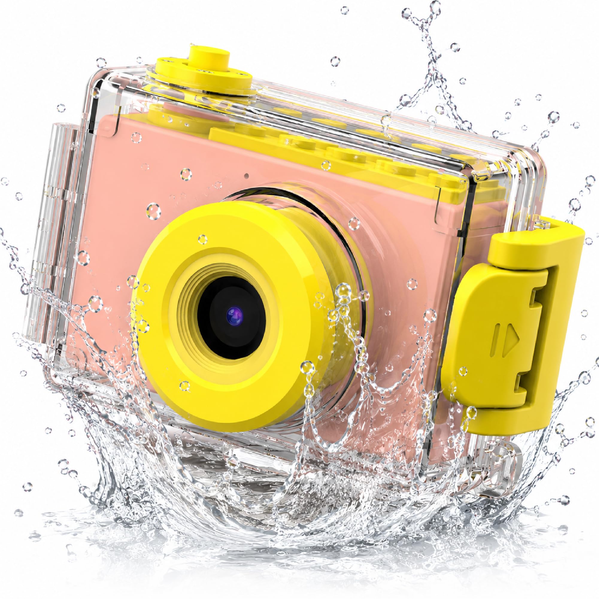 myFirst Appareil photo étanche 2 en 1 pour enfants, appareil photo numérique 8 MP pour enfants avec vidéo HD 1080p, étui étanche IPX8, stockage extensible jusqu'à 32 Go, écran IPS de 2", étui en