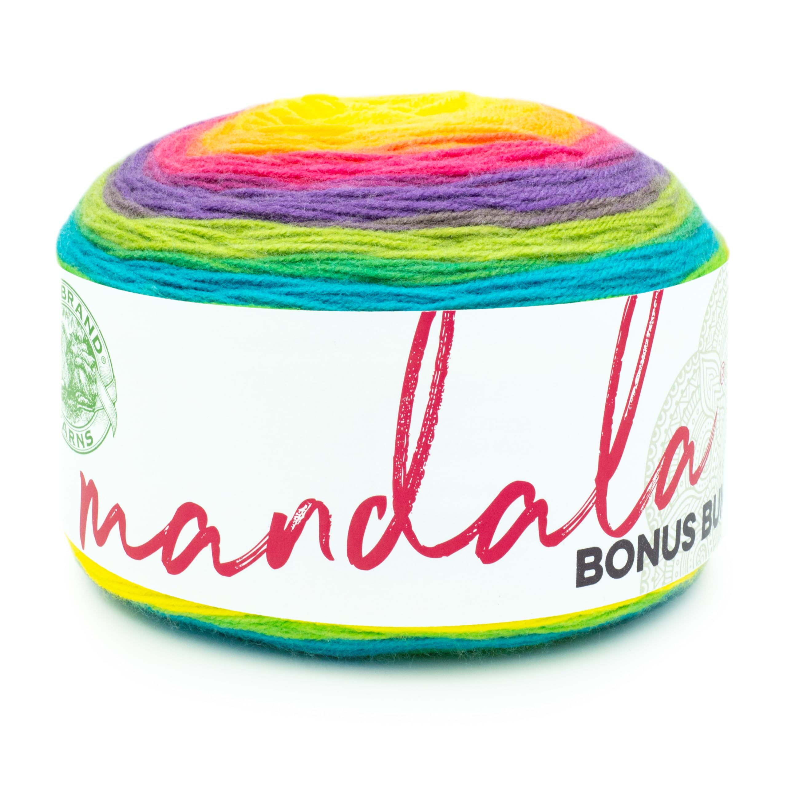 Lion Brand Yarn Mandala Bonus Bundle, Colorful Yarn for Knitting, Crochet, and Crafts, Gnome, 1 Pack