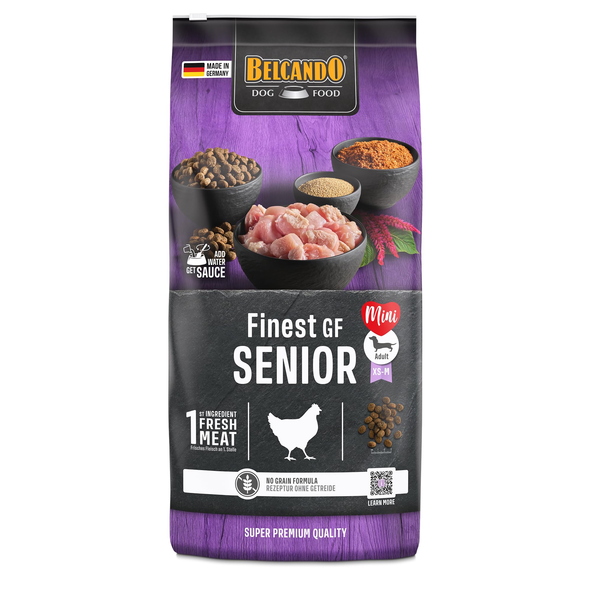 Belcando Finest GF Senior [12,5 kg] getreidefreies Hundefutter | Trockenfutter für empfindliche ältere Hunde | Alleinfuttermittel für Hunde ab 1 Jahr