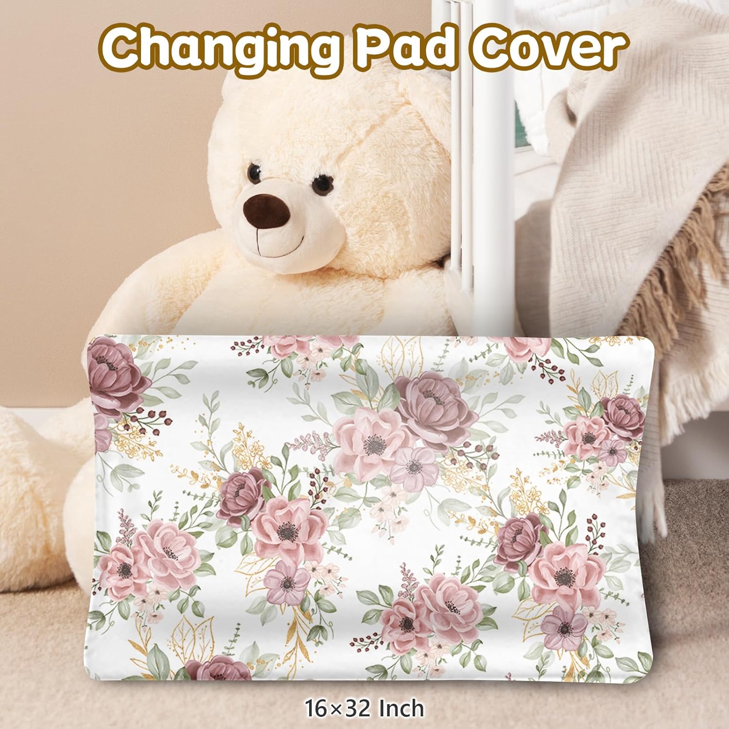 Personalized Baby Bedding Set, 5 Pcs Custom Name Bedding for Girls Boys - Soft Toddler Crib Sets, Red Highland Cow