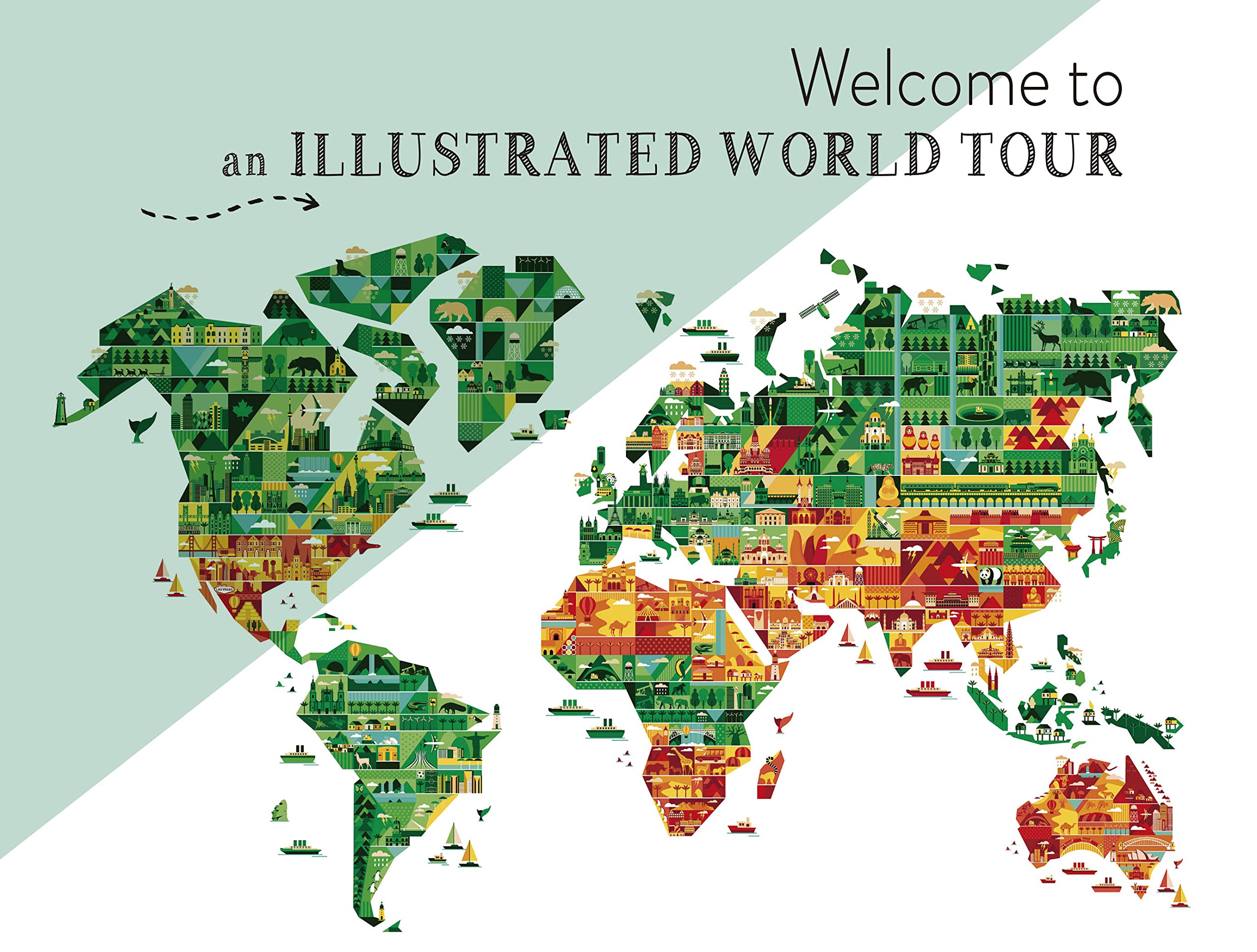 Illustrated World Tour : livre illustré de voyage pour s'évader à la maison