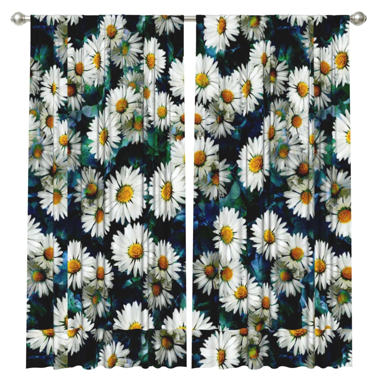 InOmak Fashion Daisy, 2 Panels Window Curtains 52 x 84 Inch Blackout Curtains for Living Room Bedroom
