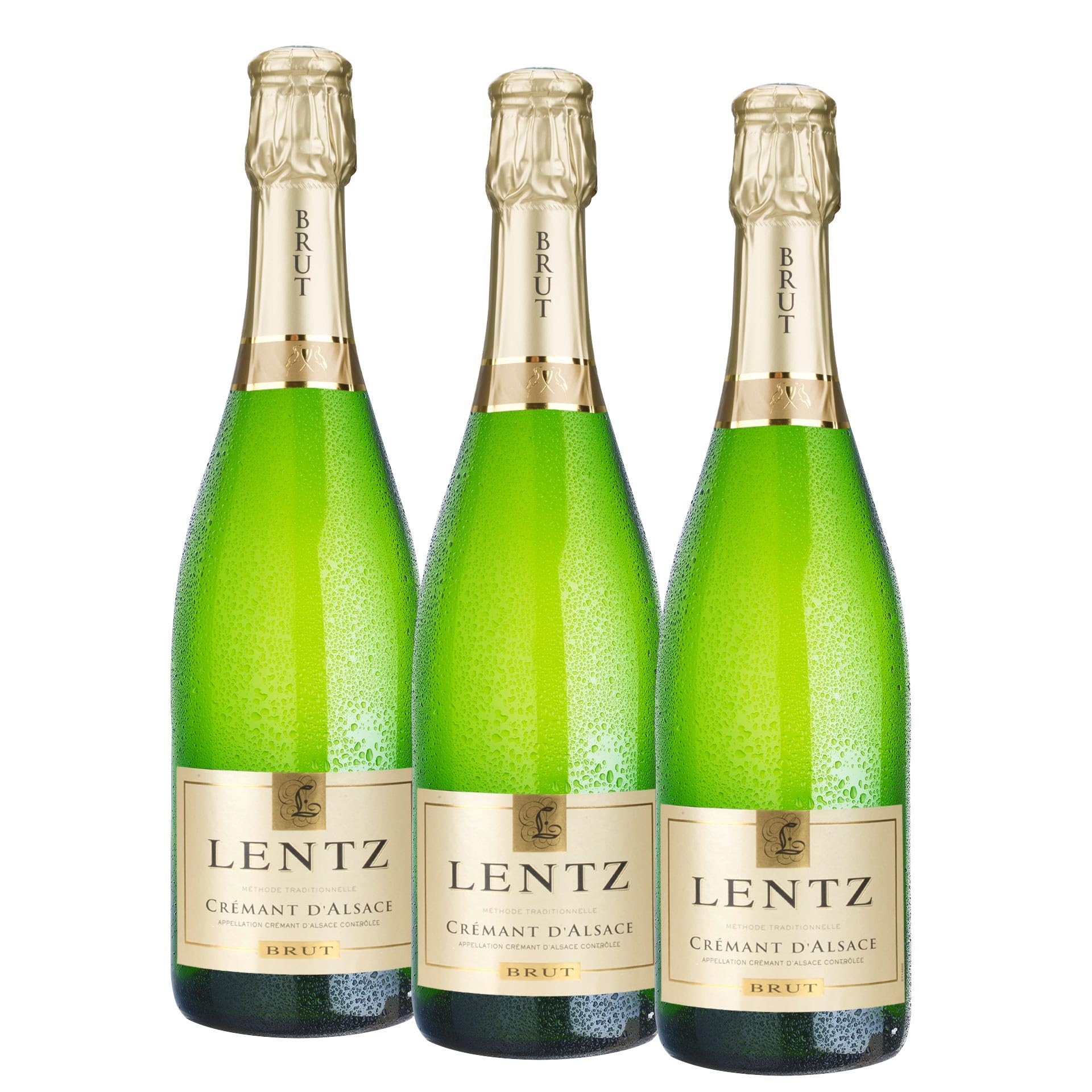 Crémant Lentz, Brut Schaumwein, Sekt aus dem Elsass (3x0,75l)