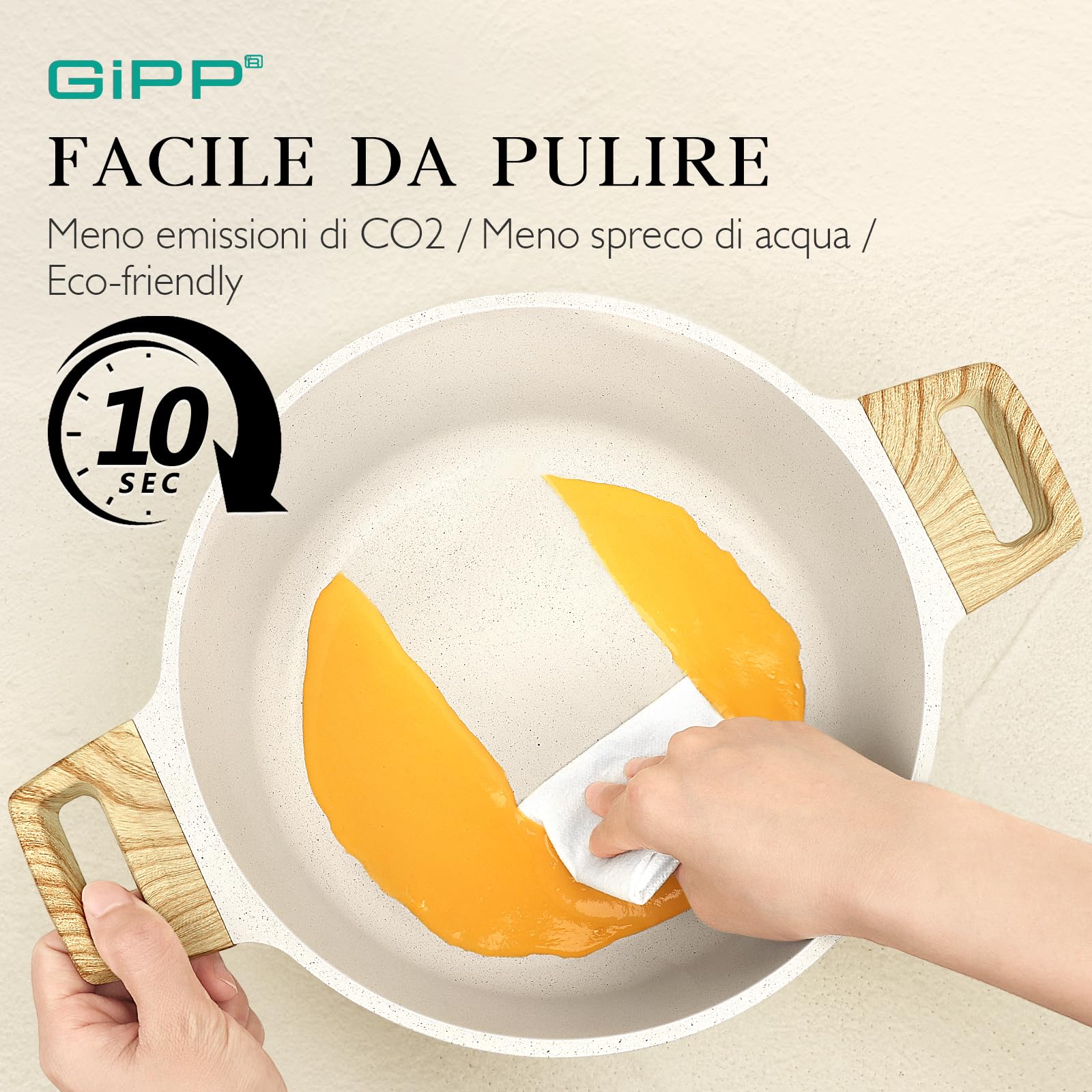 GiPP Set di Pentole e Padelle con Rivestimento Antiaderente - 21 Pezzi Induzione Set di Pentole Con Spatola Cucchiaio, Atossico, Adatto a Diversi Tipi di Fornelli