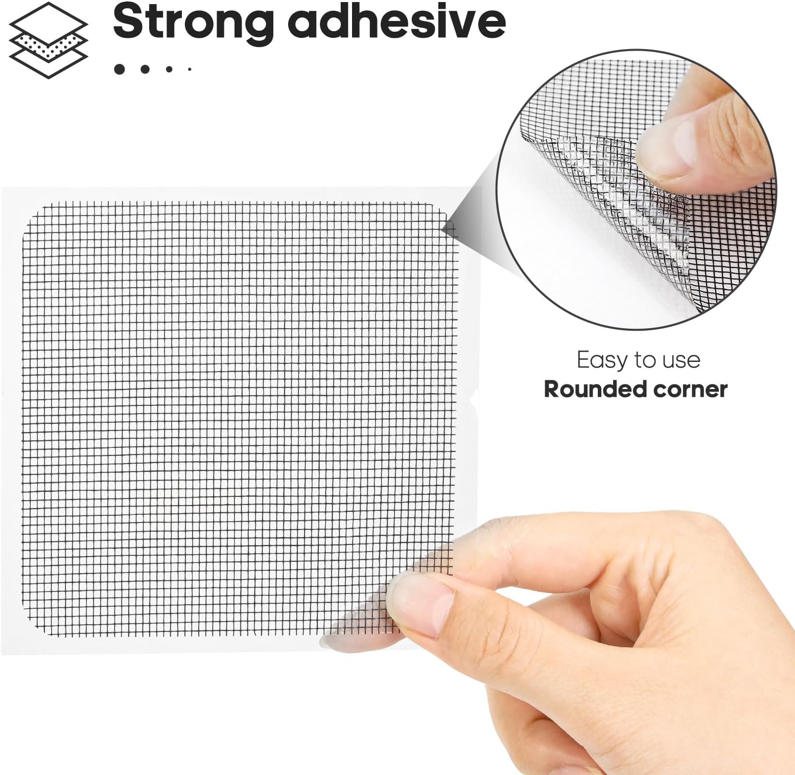 Black Window Screen Repair Kit, 14 PCS Screen Patch Repair Tape for Mesh Window Screen Door Repair, Strong Adhesive Fiberglass Screen Repair, Multiple Sizes