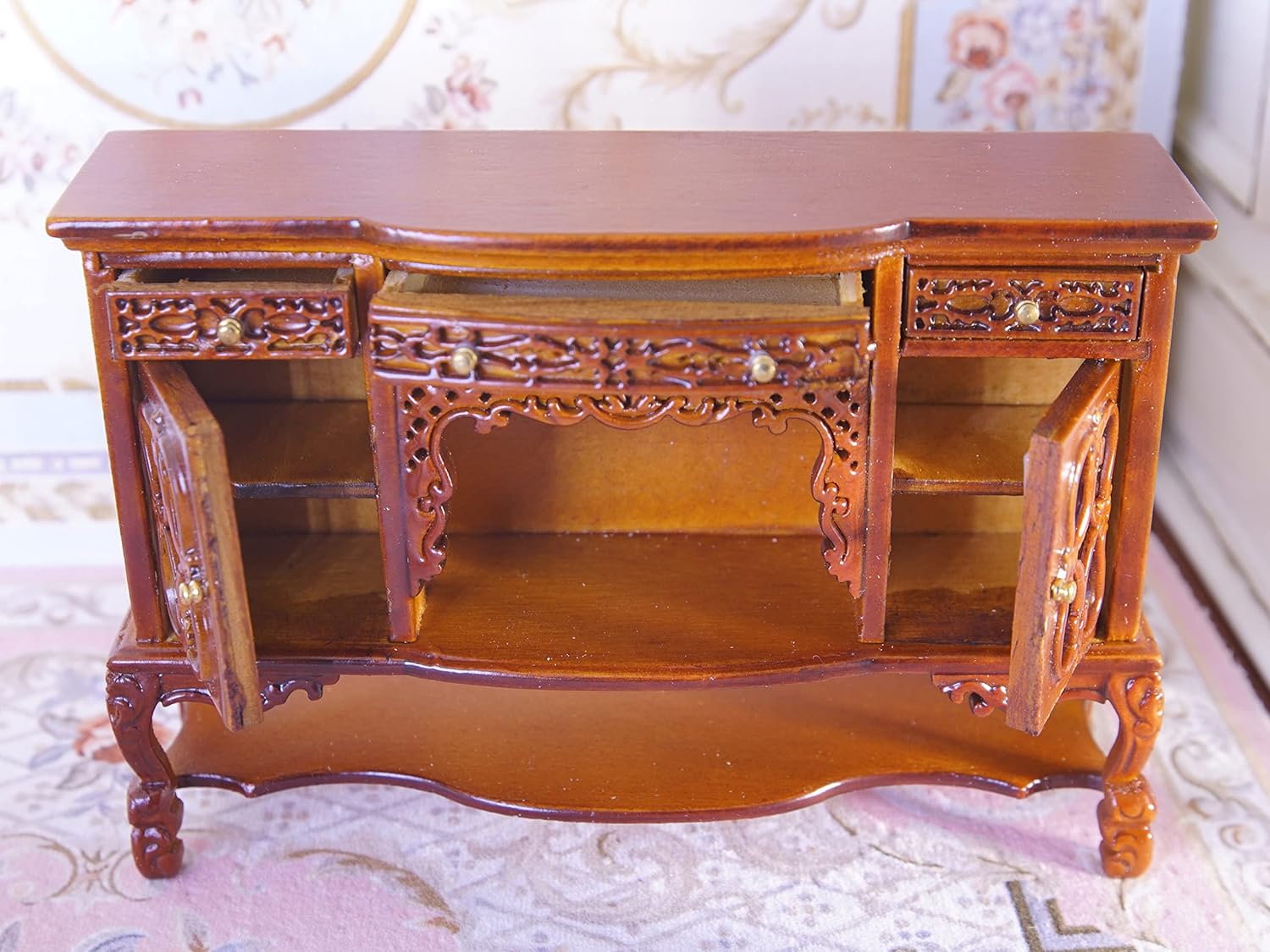 1:12 Scale Miniature Dollhouse Sideboard Side Cabinet Exquisite Craftsmanship