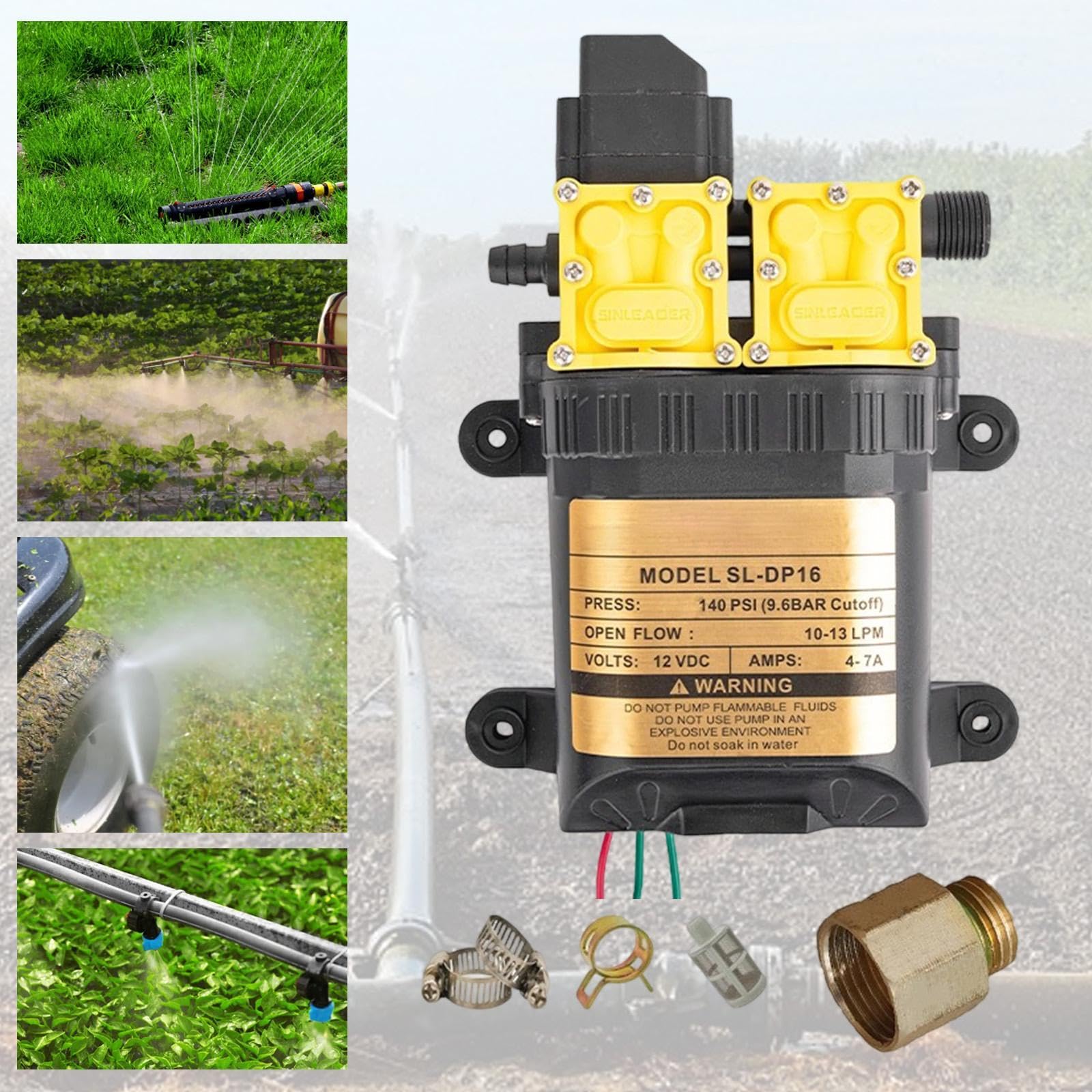 Pompa di trasferimento dell'Acqua agricola Pompa a a Pressione dell'Acqua Dolce 12V Attrezzatura agricola 130 PSI per imbarcazione