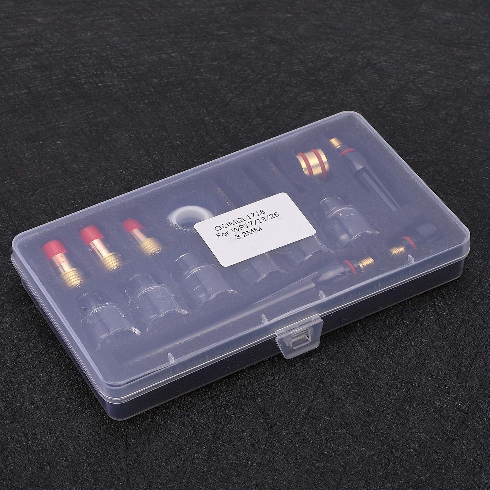 Kit de antorcha de soldadura WP 17/18/26, juego de boquillas de vidrio con de pistola de latón y abrazadera de tungsteno, anillo de silicona de alta temperatura para soldadura de
