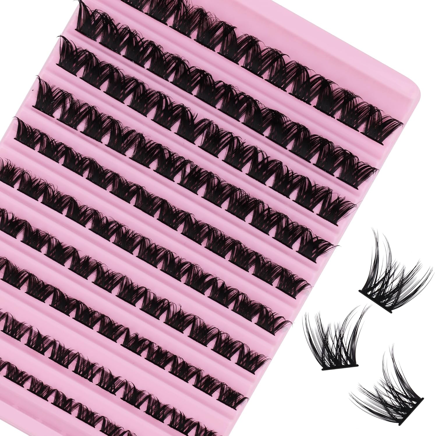 GEMERRY False Eyelash Personal Transparent Belt Eyelash Extension Natural Cluster Eyelashes Bundle Russian DIY Volume Family (MHL02)