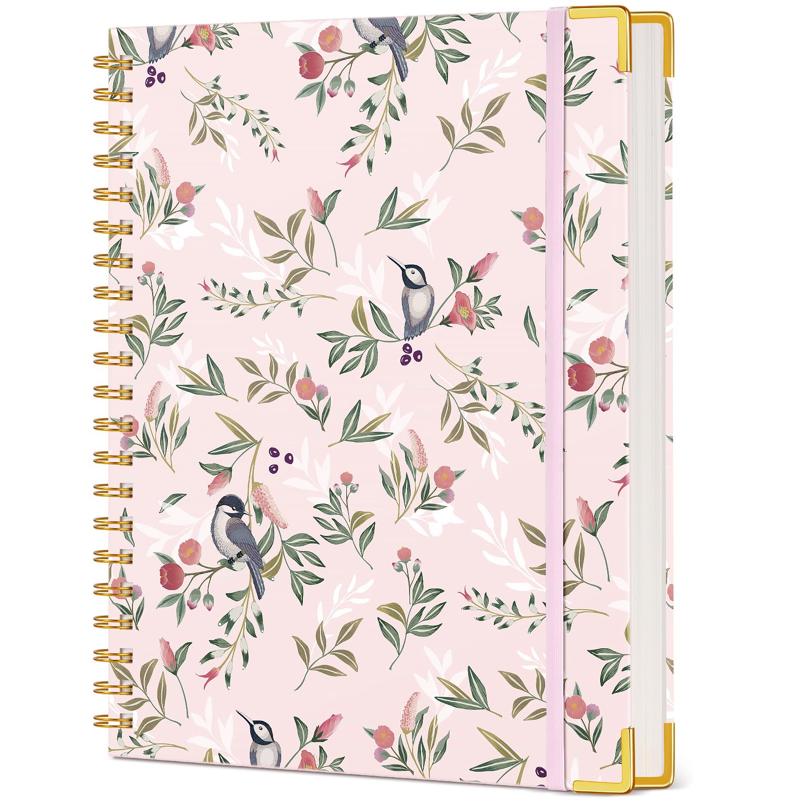 Cute Spiral Notebook Journal for Women, 200 Pages Lined Notebooks 8.5” x 11”, A4 Large Hardcover Spiral Journals with 100 GSM Thick Paper, College