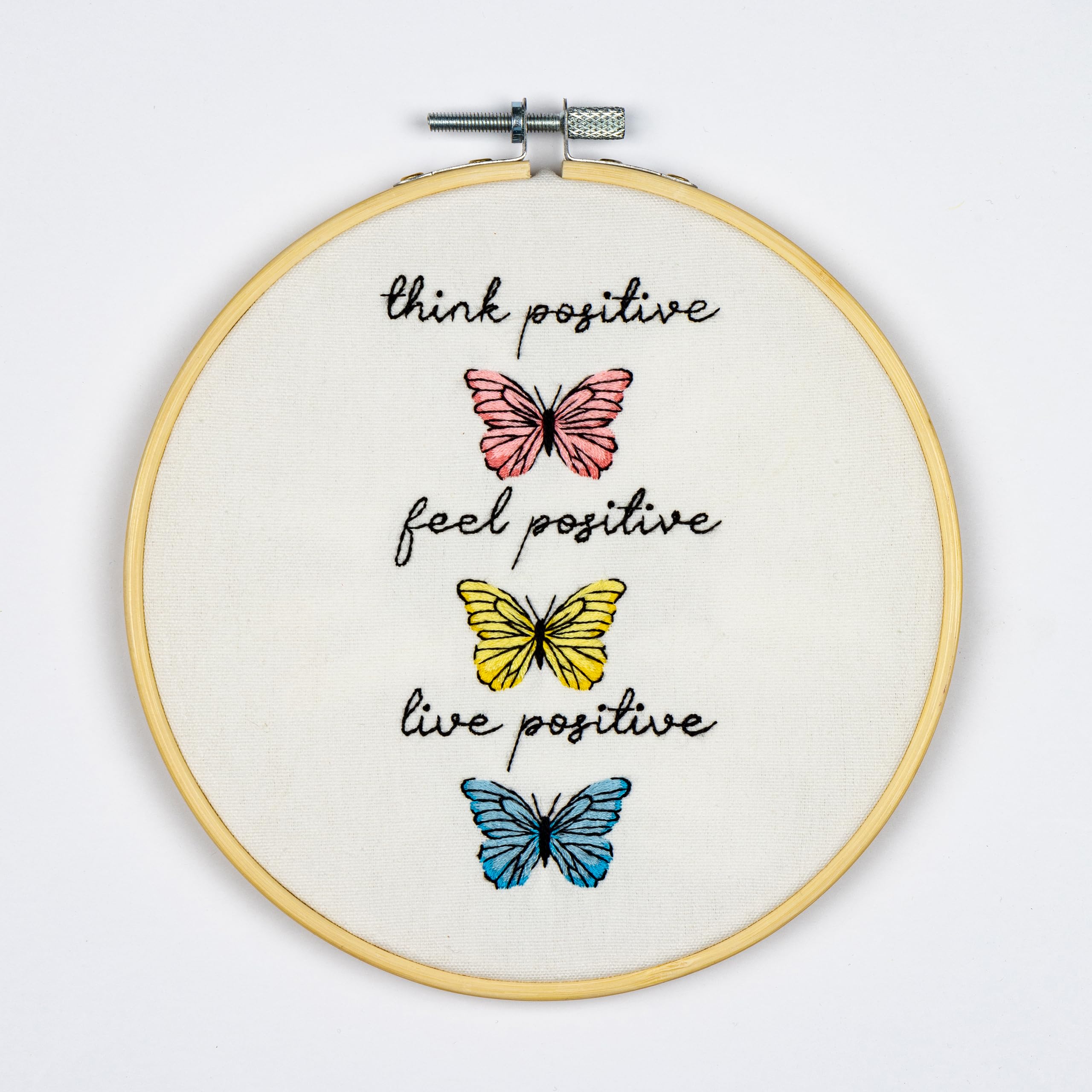 DUTCH STITCH BROTHERS Butterflies Embroidery Starter Kit with Pattern and Instructions. Stamped Embroidery Kits with Embroidery Clothes with Pattern. 6" Embroidery Hoop