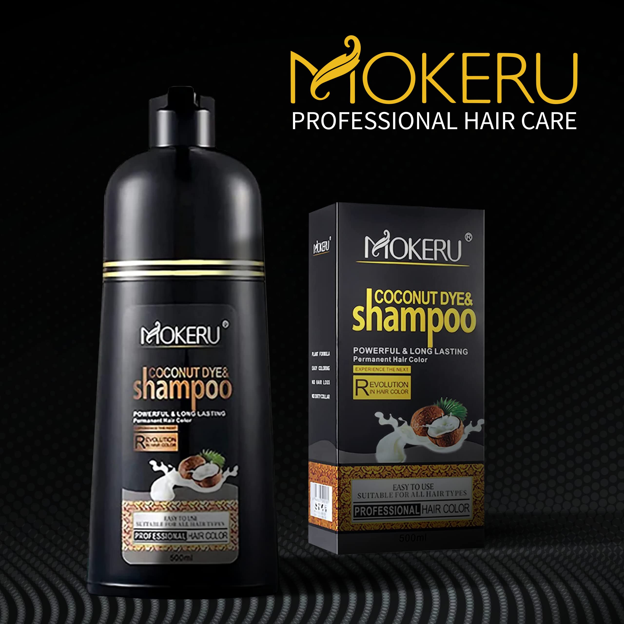 ♡Bb左1035 MOKERU シャンプー ナチュラルブラック Amazon.com : MOKERU Instant Coconut Black Hair Dye Shampoo for Men