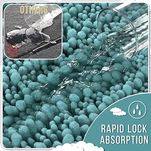 Miniatura 339 de Yimobra - Tapete de baño largo de felpilla, grande de 55.1 x 24 pulgadas, microfibra gruesa, absorbente, extrasuave, antideslizante, peludo, lavable