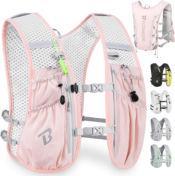 BECOJADDE Running Vest Women 5L Hydration Backpack Lightweight for Mens Womens, Running Backpack Hydration Pack for Marathon, Trail, Cycling, Hiking, Jogging - 1