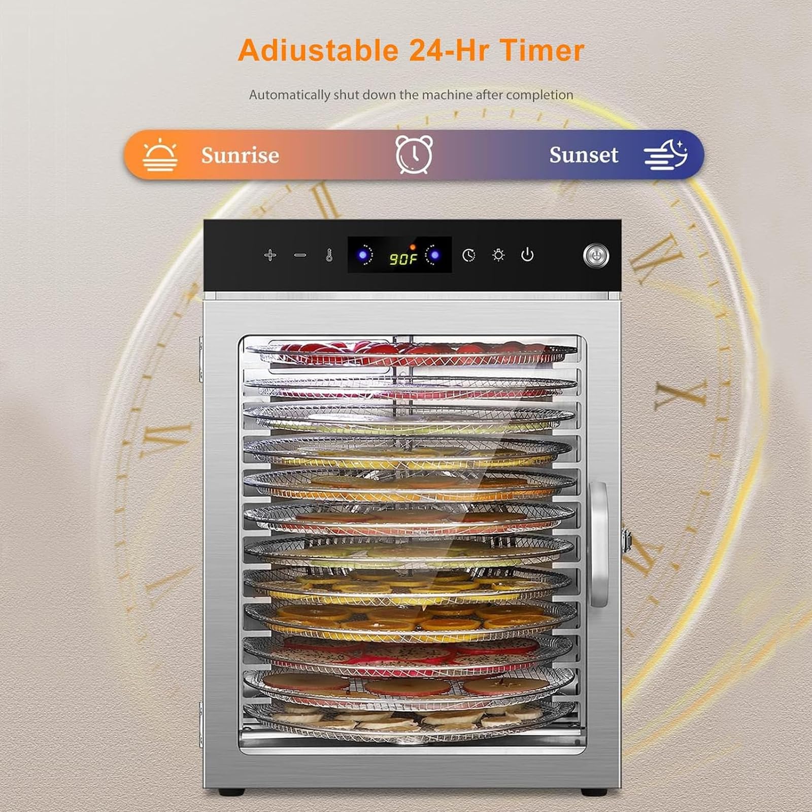 Deshidratador De Alimentos, Secador De Frutas Inox, 30-90 °c