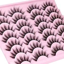 Lashes Wispy Faux Mink Lashes False Eyelashes 16mm(0.63inch) Eye Lashes 6D Volume Fake Lashes pack by Kiromiro 14 Pairs
