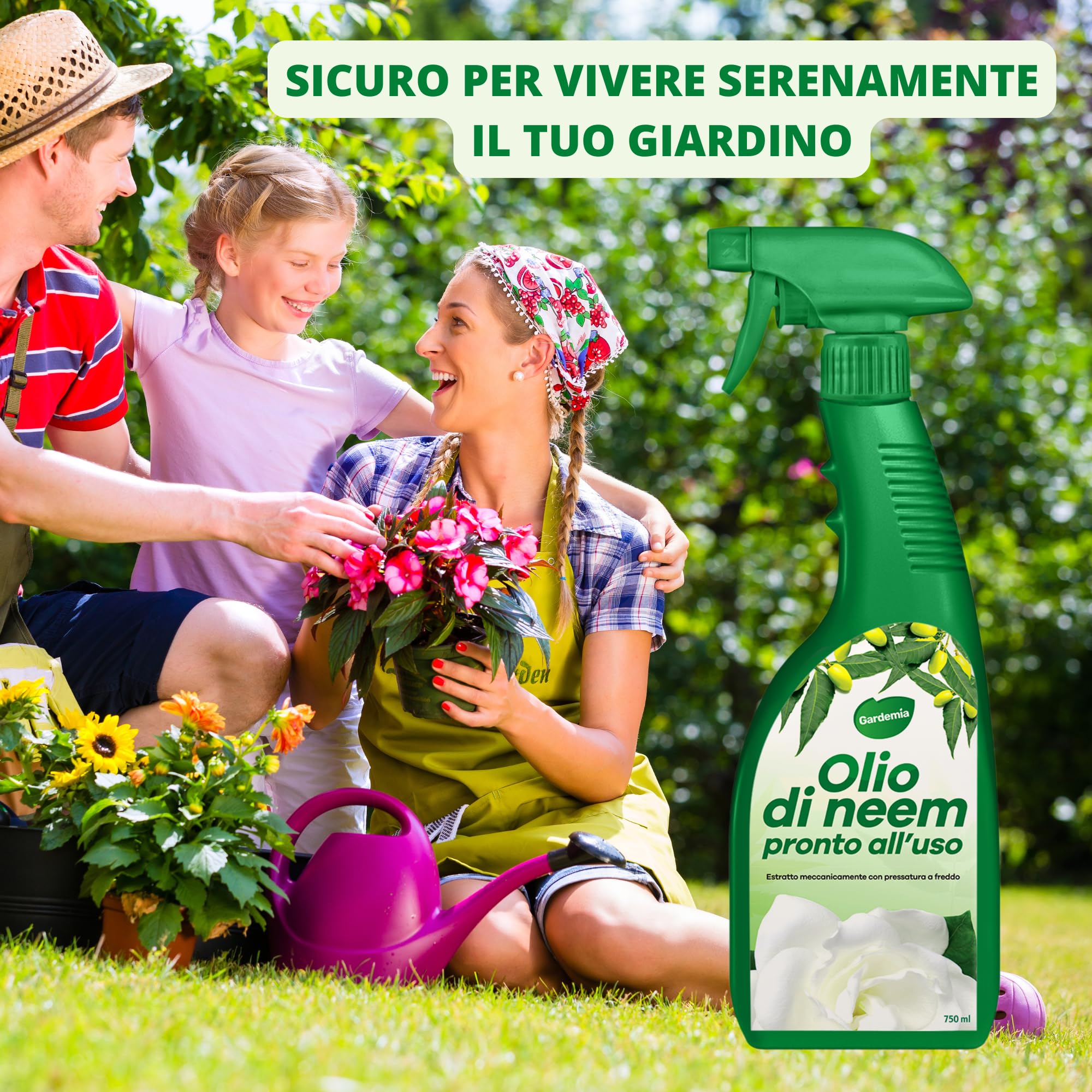 Gardemia Olio di Neem Spray per Piante 750ml Pronto Uso Azione Naturale