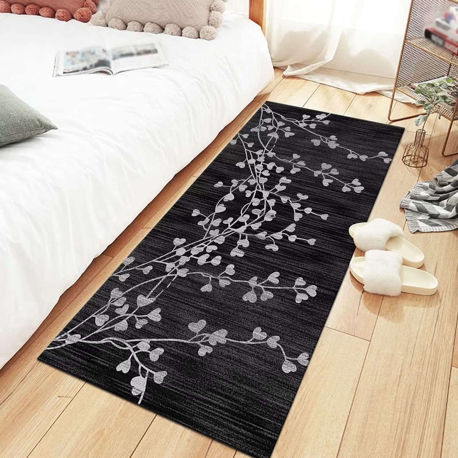 Tapijtloper Vloerkleed Lang Keukenloper Antislip Wasbaar Tapijten Vloerkleden Modern Grijs Abstract 100X120CM Keukentapijt Tapijtpads Lopers Hal Slaapkamer Kinderkamer Deurmatten Breedte 40-120cm