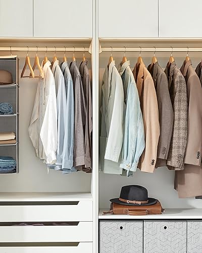 Vista 16 de Songmics - Ganchos 100% madera 20 unidades, ganchos de madera maciza seleccionada con acabado liso Negro + plateado