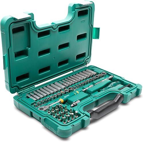 Miniatura 4 de SATA ST09540G - Juego de herramientas mecánicas de 63 piezas  SAE y métrico  Trinquete de 72 dientes de 14 pulgadas  Juego de llaves estándar y