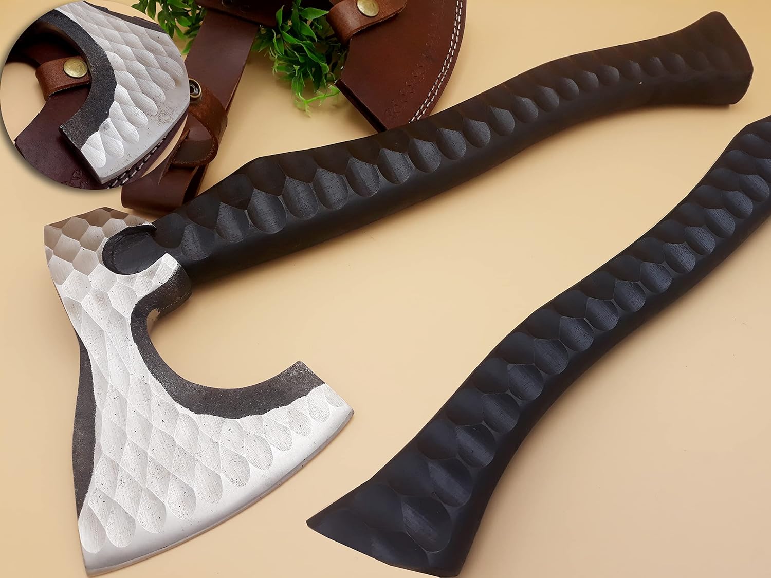 Handcraft Viking Survival Hiking Camping Tactical Wood Carving Bushcraft Chopping Butchery Hachet Throwing Axe