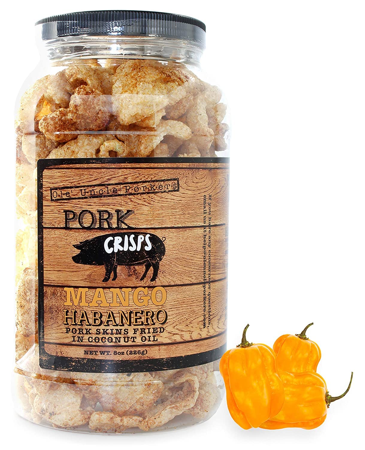 Mango Habanero Pork Rinds (Mango Habanero Flavor, 8 Ounces