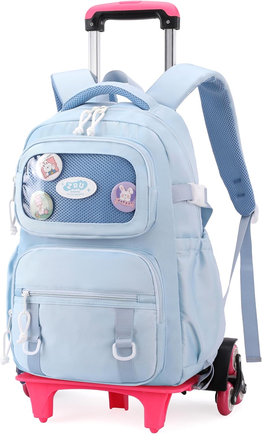 Rolling Backpacks for Girls Plain School Backpack Cute Girls Backpack with Wheels