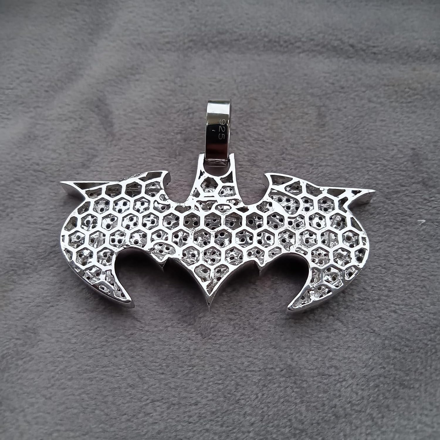 2.00 Ct Round Shape Cubic Zirconia Men's Pendant 925 Sterling Silver For HALLOWEEN 14k White & Black Plated