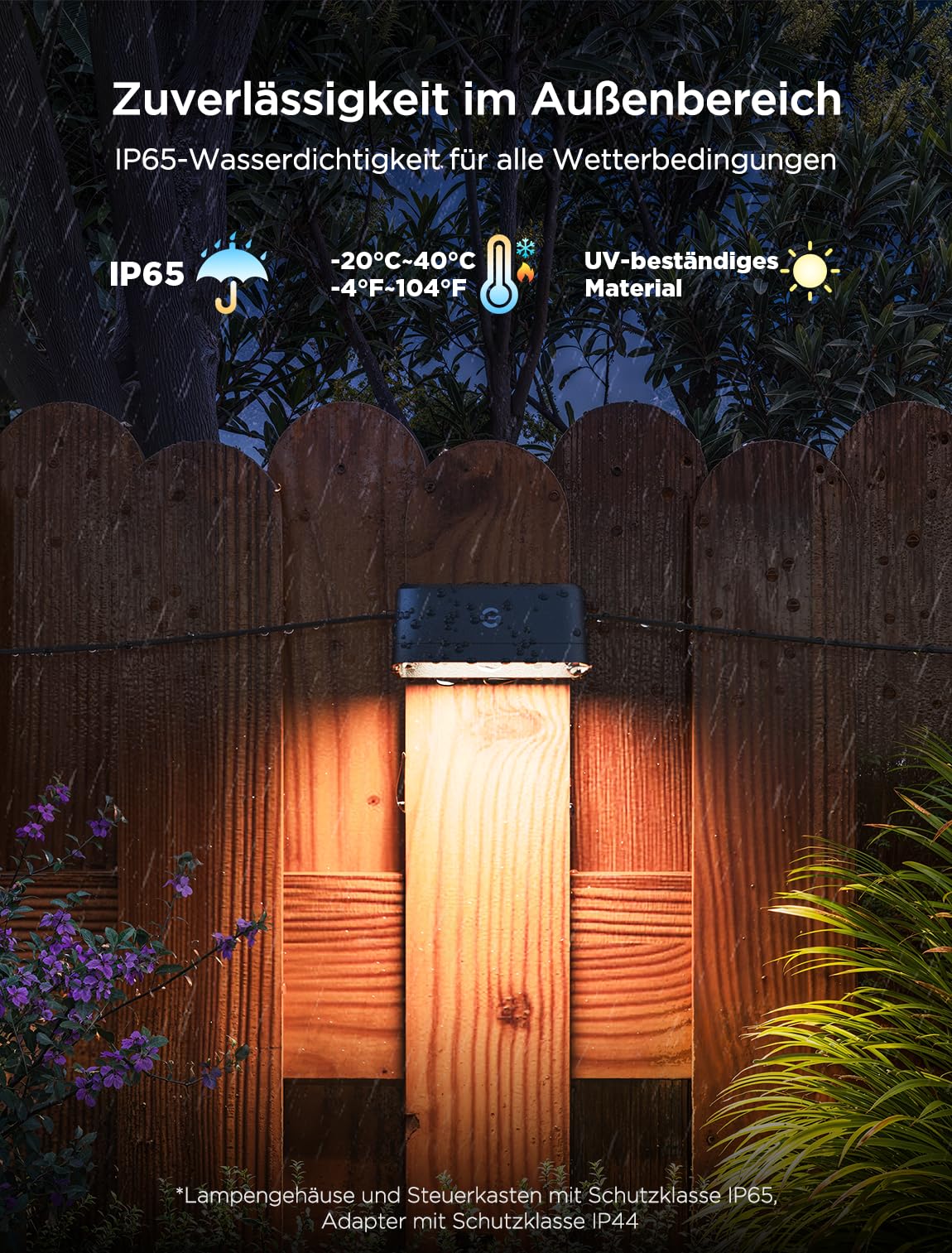 Govee Wandleuchte Aussen, RGBWIC, 180lm mit 4000K Smartes Weißlicht, Musik-Sync und über 60 Szenenmodi, IP65 wasserdicht für Garten, Zaun, funktioniert mit Alexa und Matter, Google Assistant, 6er-Pack