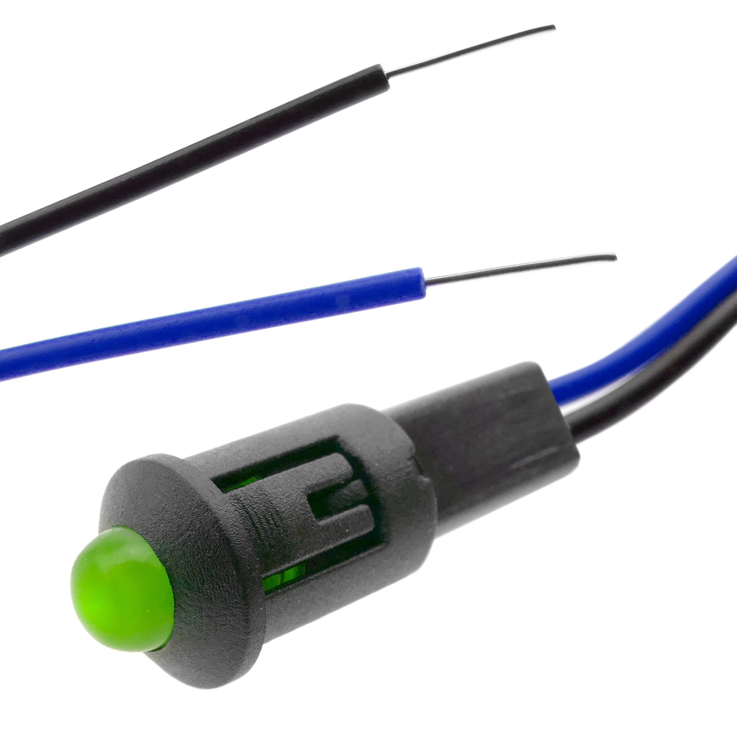 BeMatik - Luz LED piloto de 8mm 220VAC de color verde (QW018)