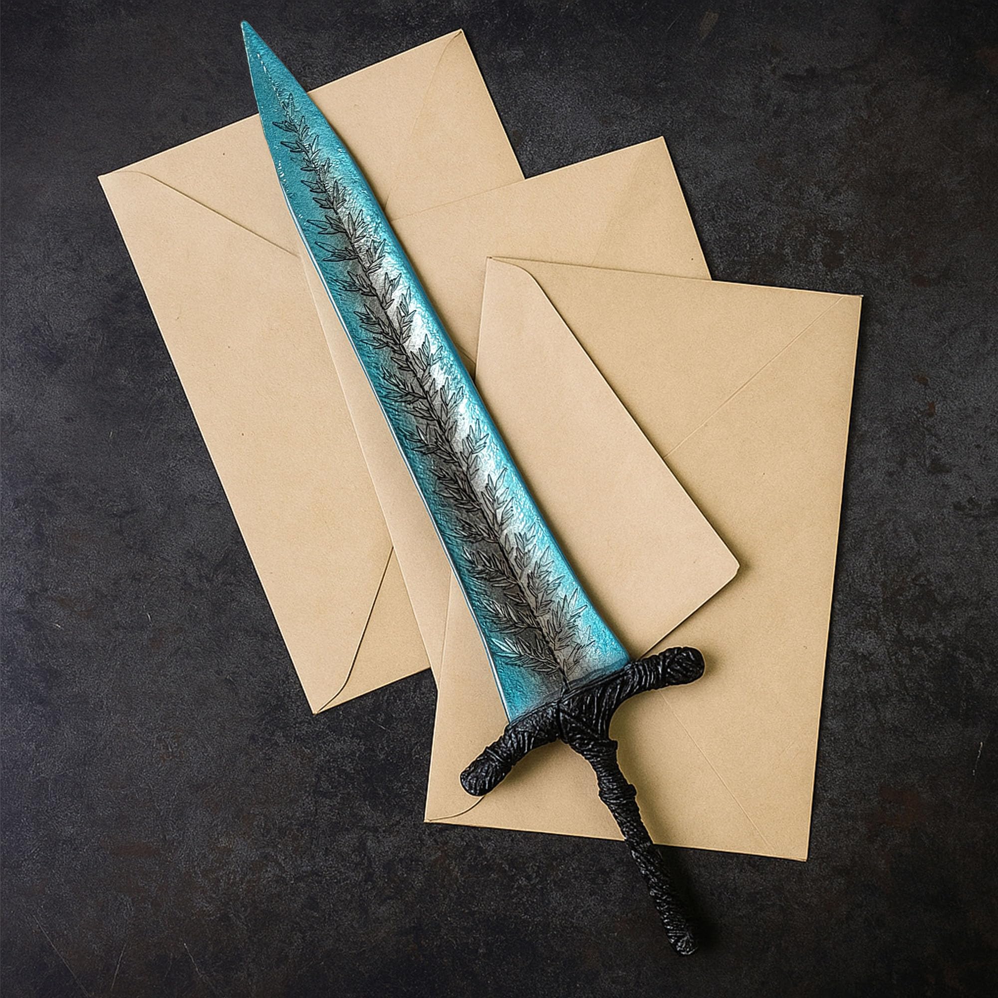 Elden Ring Dark Moon Greatsword XL Abrecartas con soporte accesorio para hogar y oficina regalos y mercancía para fans y coleccionistas