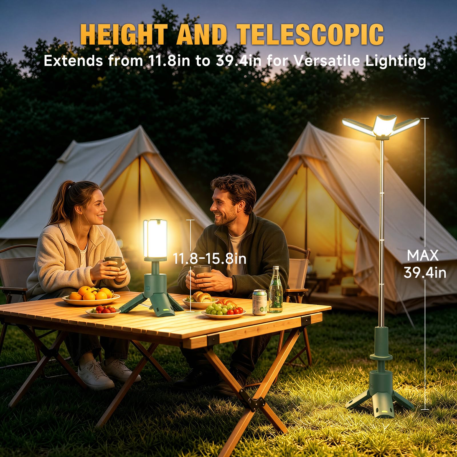 Luce di campeggio portatile con batteria 10000mAh
