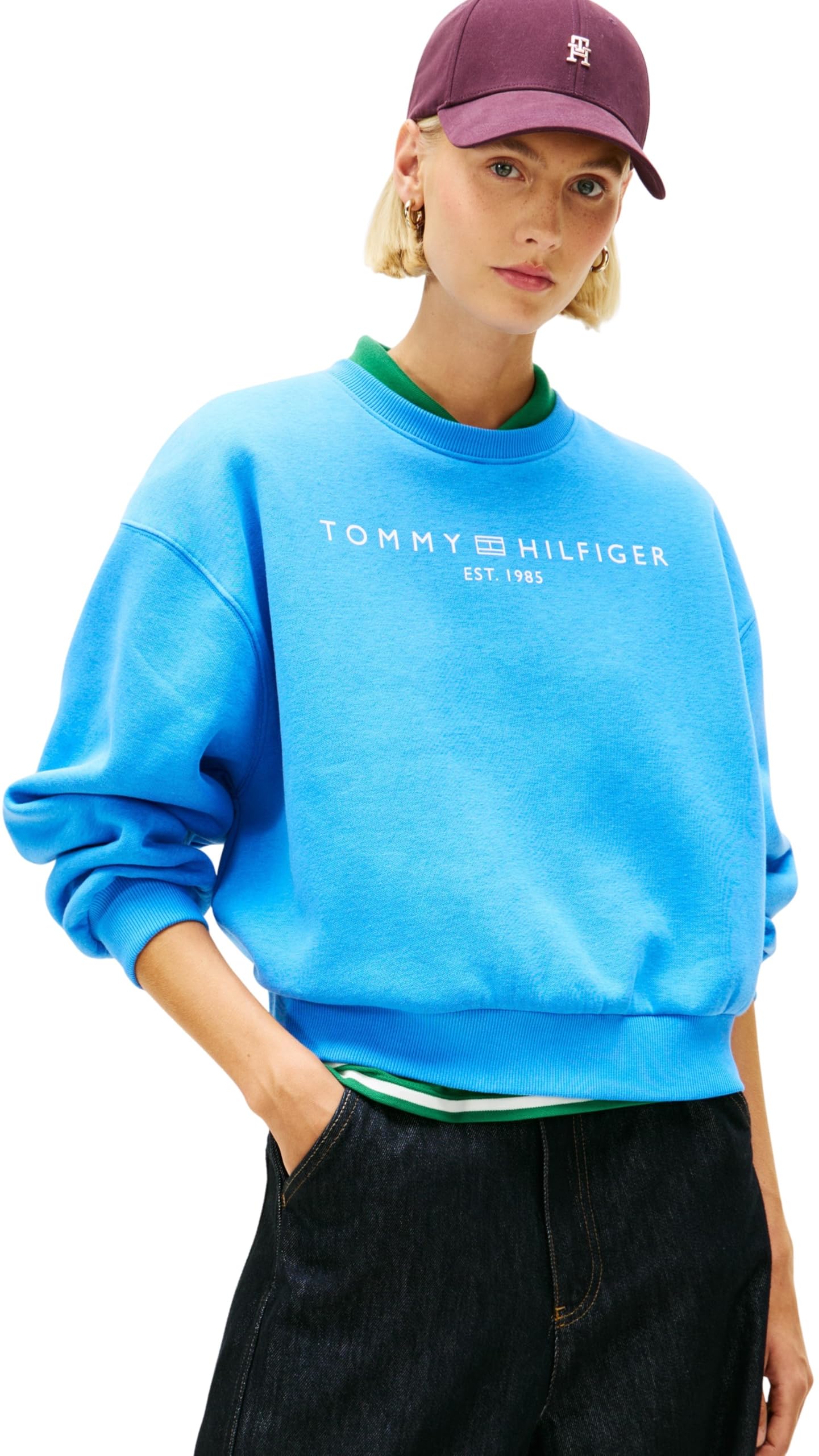 Tommy Hilfiger Damen Corp Logo Mdrn Swtsrt Ww0ww47831 Pullover-Sweatshirt (1er Pack)