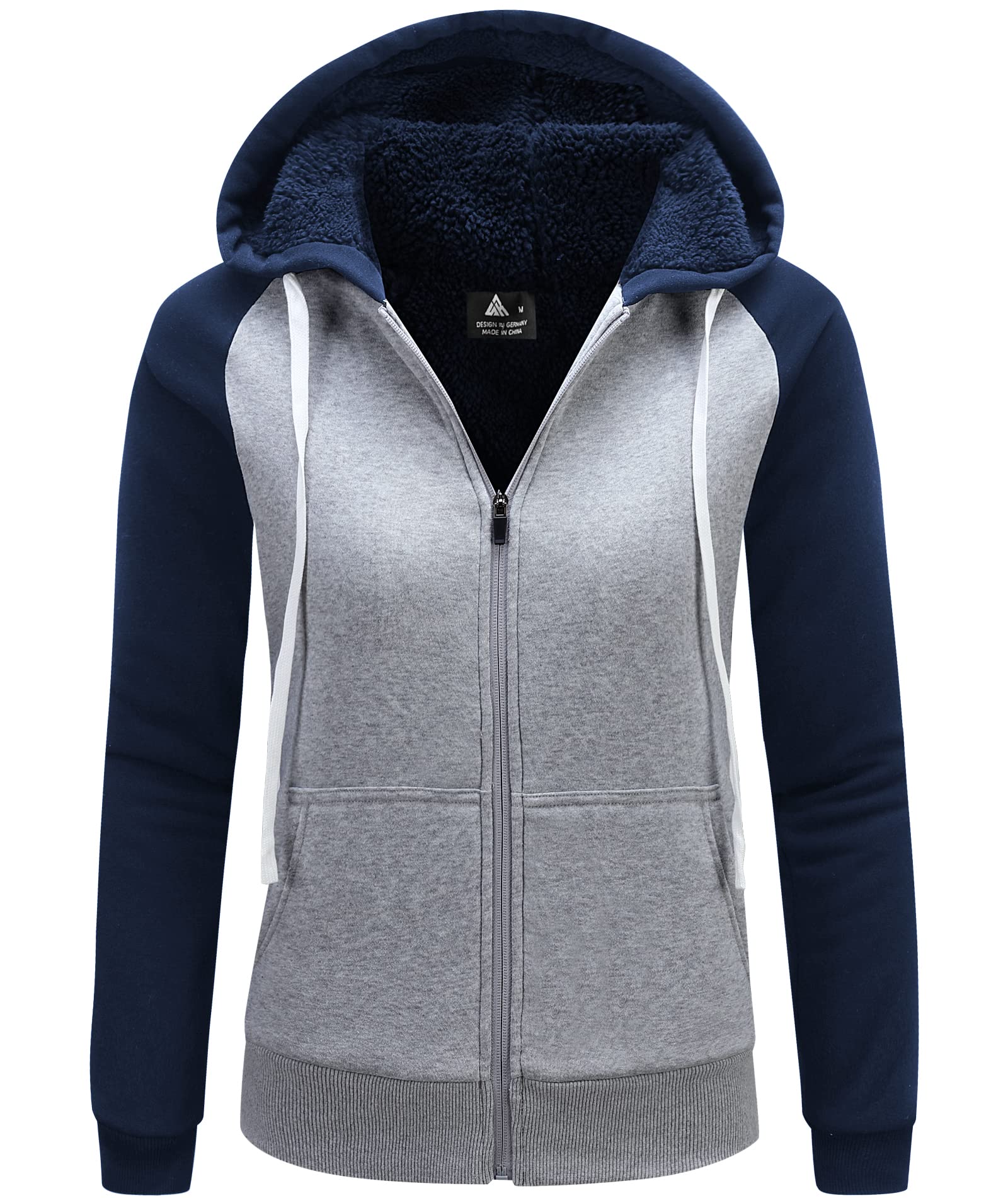 GEEK LIGHTING Felpa Donna con Cappuccio Foderata in Pile Calda Giacca Invernale con Zip Felpa Pile Donna Teddy Hoodie con Cerniera Sweatshirt Inverno Autunno S-2XL