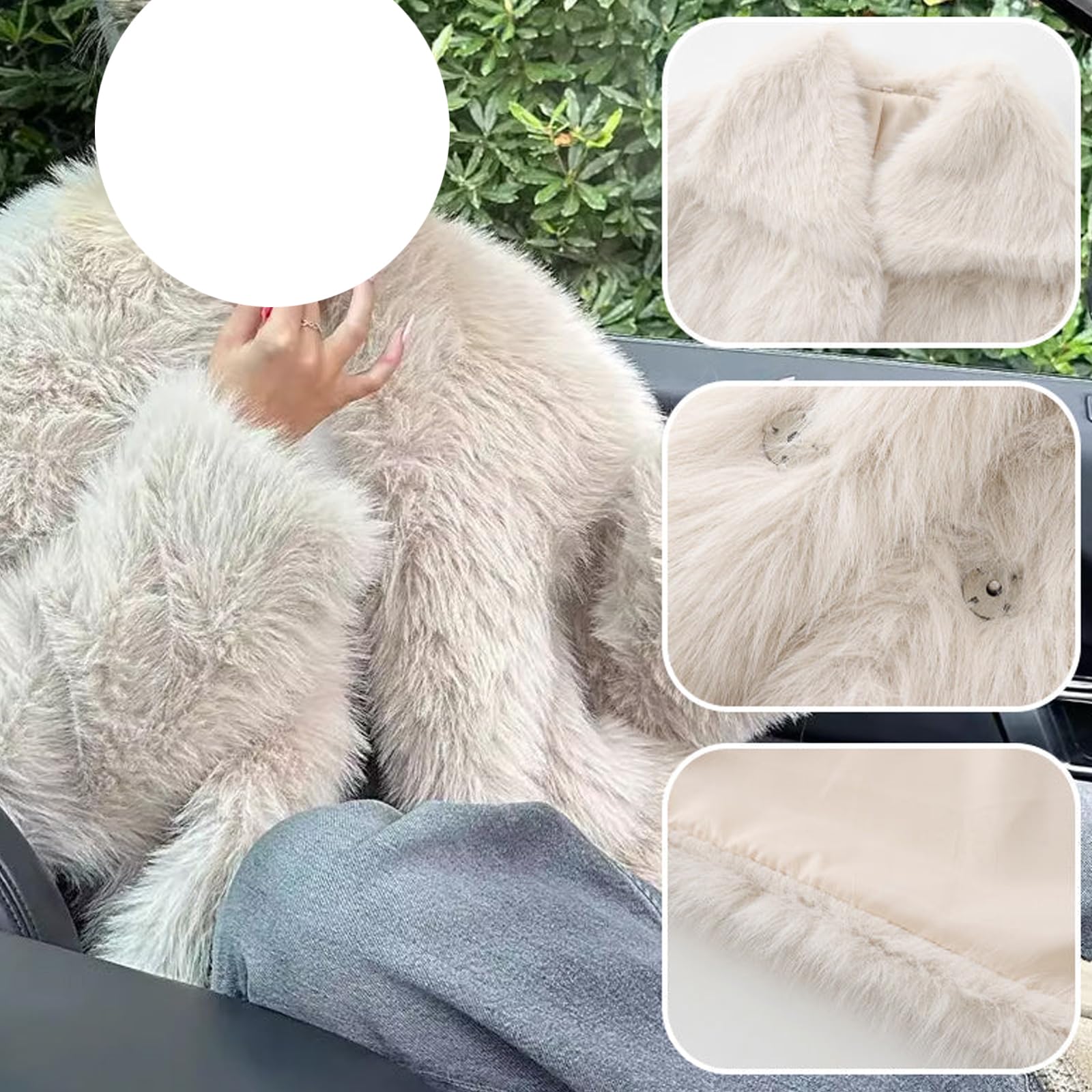 Cappotto Invernale Da Donna In Pelliccia Sintetica, Cappotto Da Donna In Pelliccia Sintetica Invernale Casual Oversize Con Risvolto Caldo E Peloso (S,Beige)