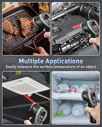 Miniatura 7 de Eventek Pistola de termómetro infrarrojo, 3 en 1 -58F  1112F (-58.0 F  1,112.0 F) pistola de temperatura láser digital para cocinar, horno de pizza,