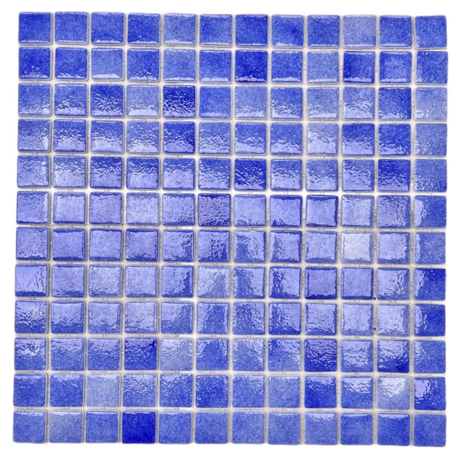 Tenedos Square 1x1 Blue Recycled Glass Mosaic Floor Wall Pool Tile Backsplash (Exact Size 7/8 Inch) for Kitchen Swimming Pool Tile, Bathroom, Accent Decor (1 Sheet, Royal Blue)