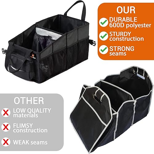 Miniatura 5 de FoxBox Organizador de automóvil delantero y maletero de EE. UU., almacenamiento de asiento trasero de SUV, organizador para piso del pasajero y