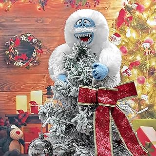 Abominable Snowman Christmas Tree Topper Decorations Small Christmas Tree Topper Ornament Funny Novelty Christmas Tree Decorations Indoor Christmas Decor (111504#White, One Size)