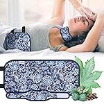 Pedobi Reusable Castor Oil Pack Wrap for Liver Detox, Castor Oil Wrap for Stomach Less Mess, Elastic Strap Bamboo Cotton Machine Washable Anti Oil Leak 2pcs, Blue and White
