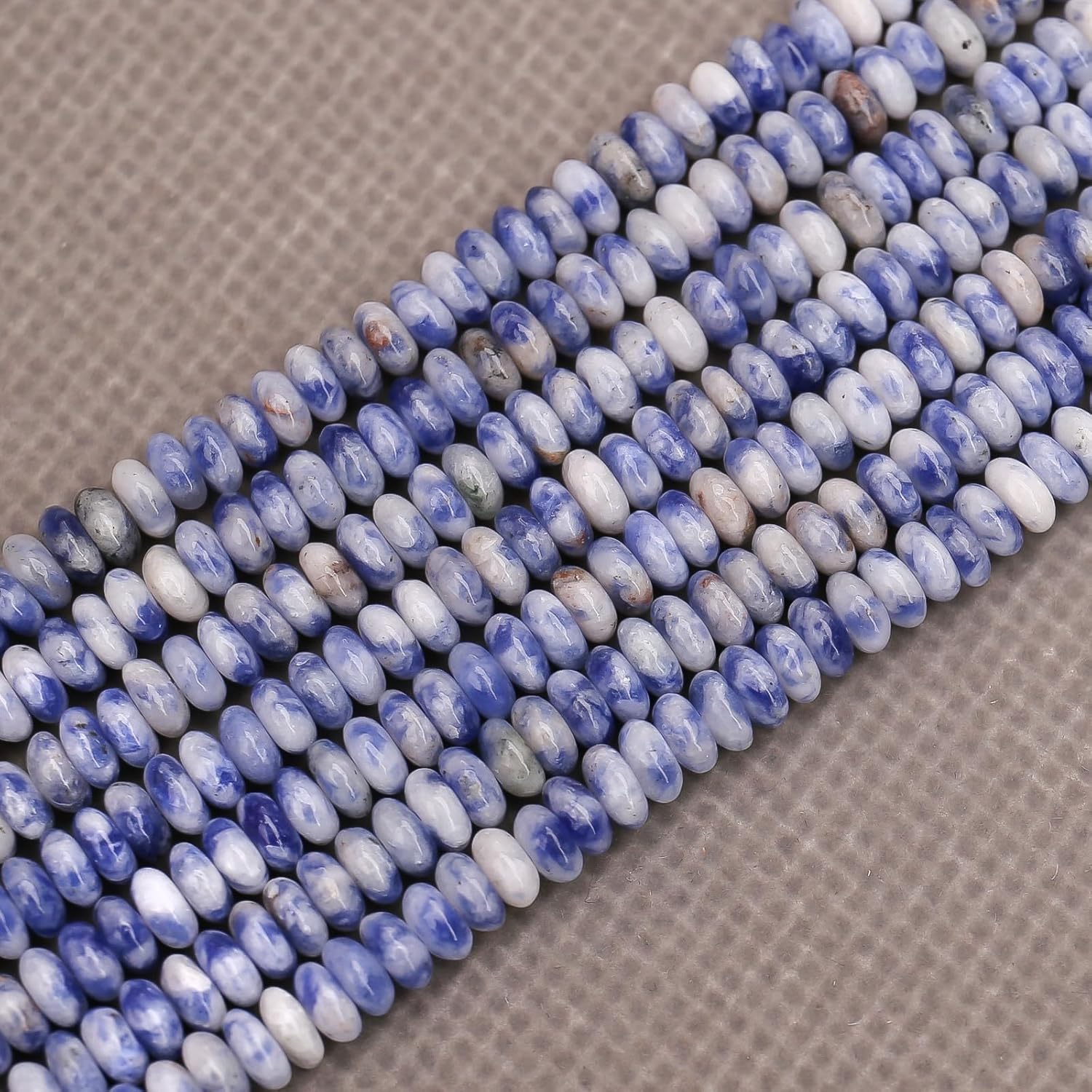 BONNY BOXX 1 Strand (150PCs) Natural 2 * 4mm Blue Dot Rondelle Beads, Natural Abacus Disk Stone Beads Loose Spacer Gemstone for DIY Bracelet Necklace Jewelry Making - Image 6