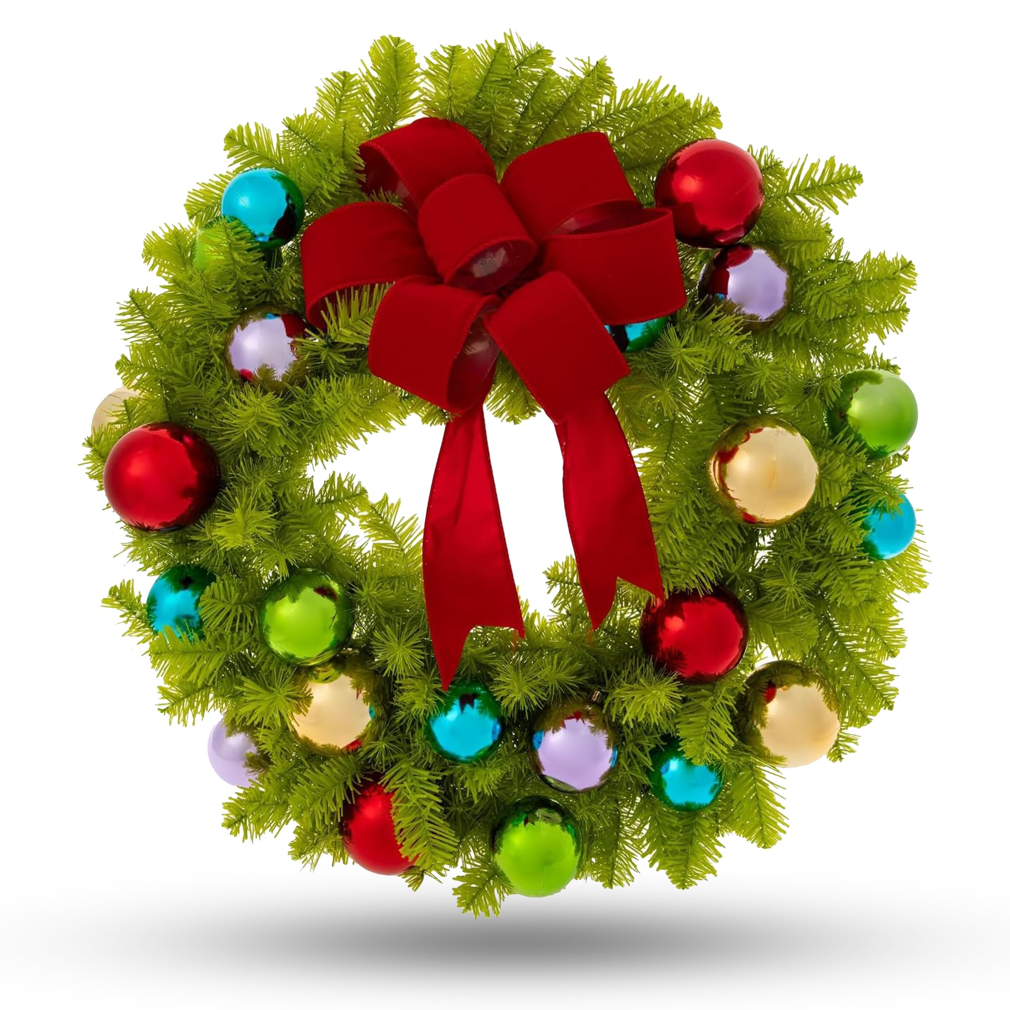 2022white × green christmas wreathe① Amazon.com: National Tree Company Pre-Lit Artificial