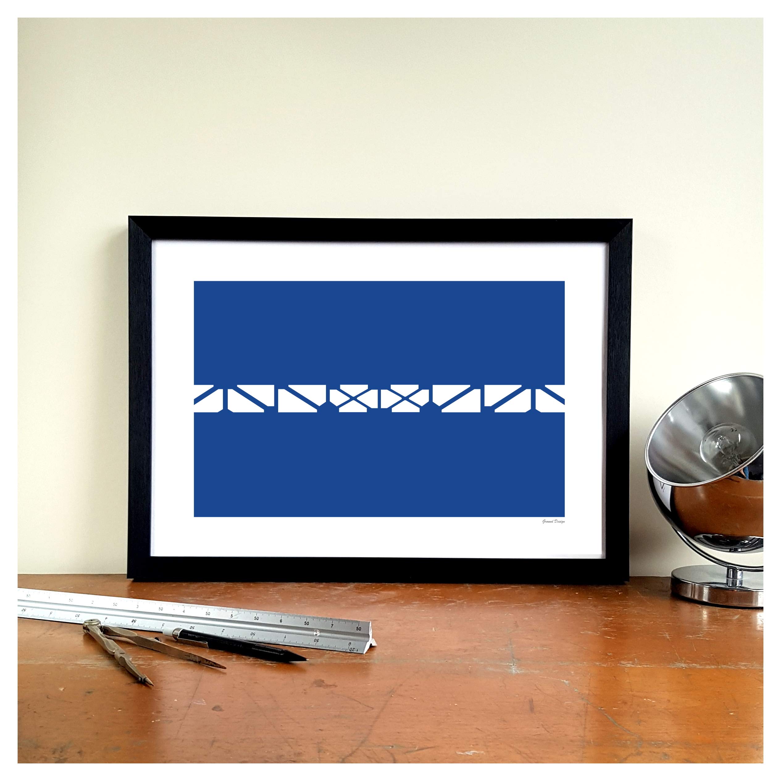 GroundDesigns EVERTON FC Goodison Park Bullens Balcony Stadium Wall Art